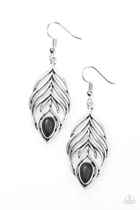 Paparazzi Earring ~ Bold Little Bird - Black