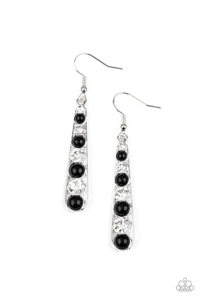 Paparazzi Earring ~ Drawn Out Drama - Black