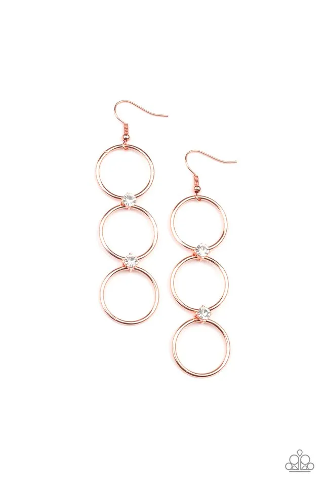 Paparazzi Earring ~ Refined Society - Copper