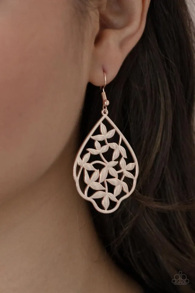 Paparazzi Earring ~ Taj Mahal Gardens - Rose Gold