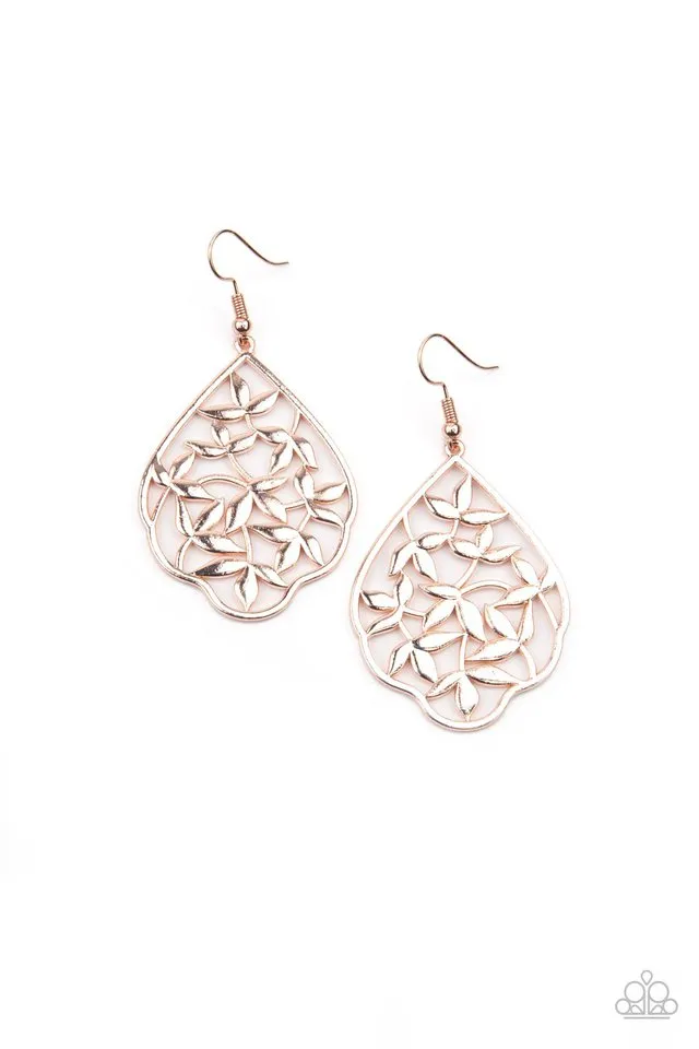 Paparazzi Earring ~ Taj Mahal Gardens - Rose Gold