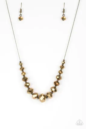 Paparazzi Necklace ~ Crystal Carriages - Brass