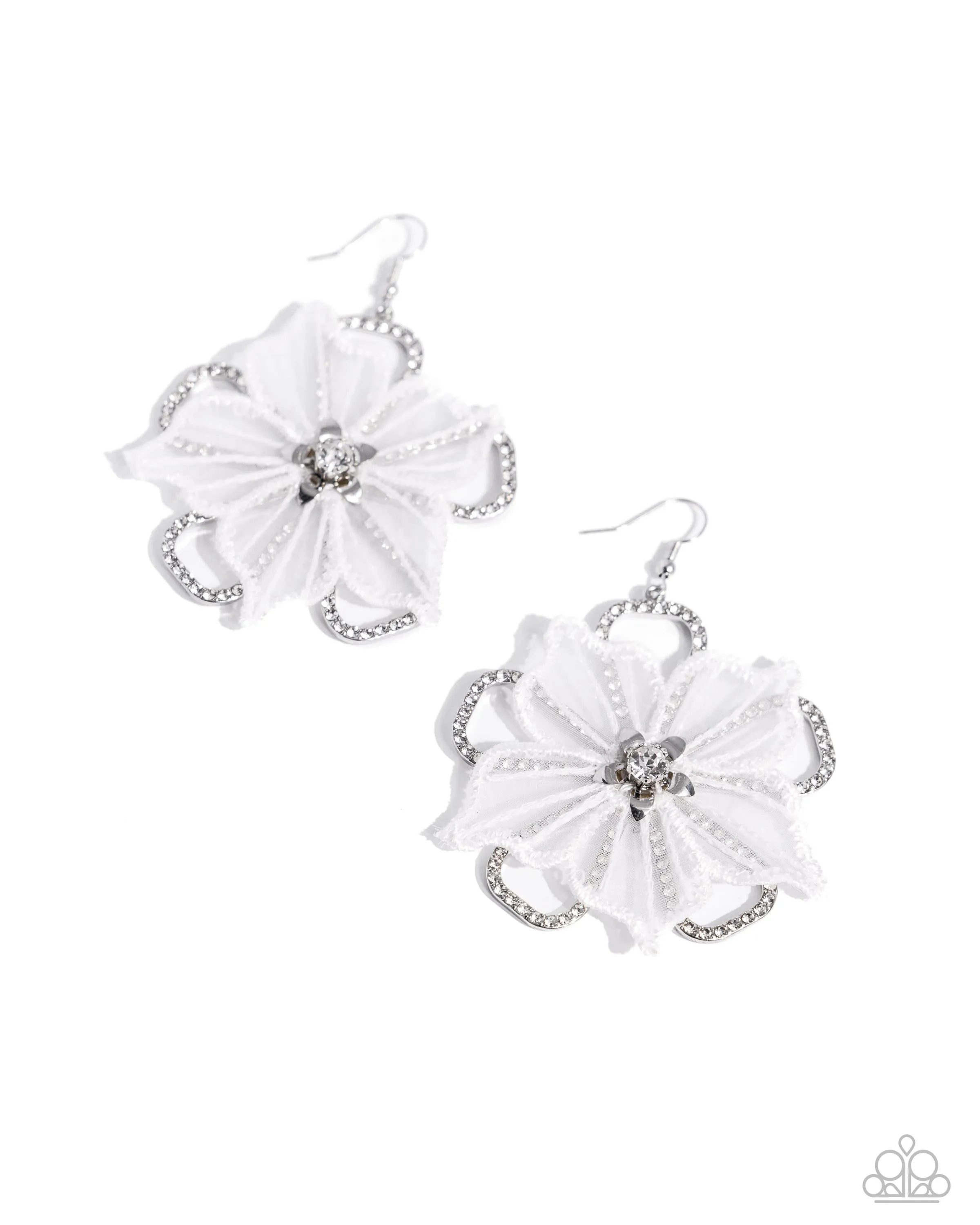 Paparazzi Refined Recognition - White Earrings