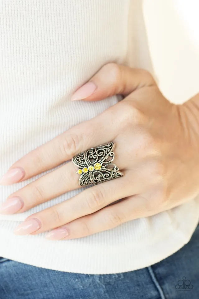 Paparazzi Ring ~ Butterfly Bling - Yellow