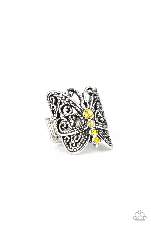 Paparazzi Ring ~ Butterfly Bling - Yellow