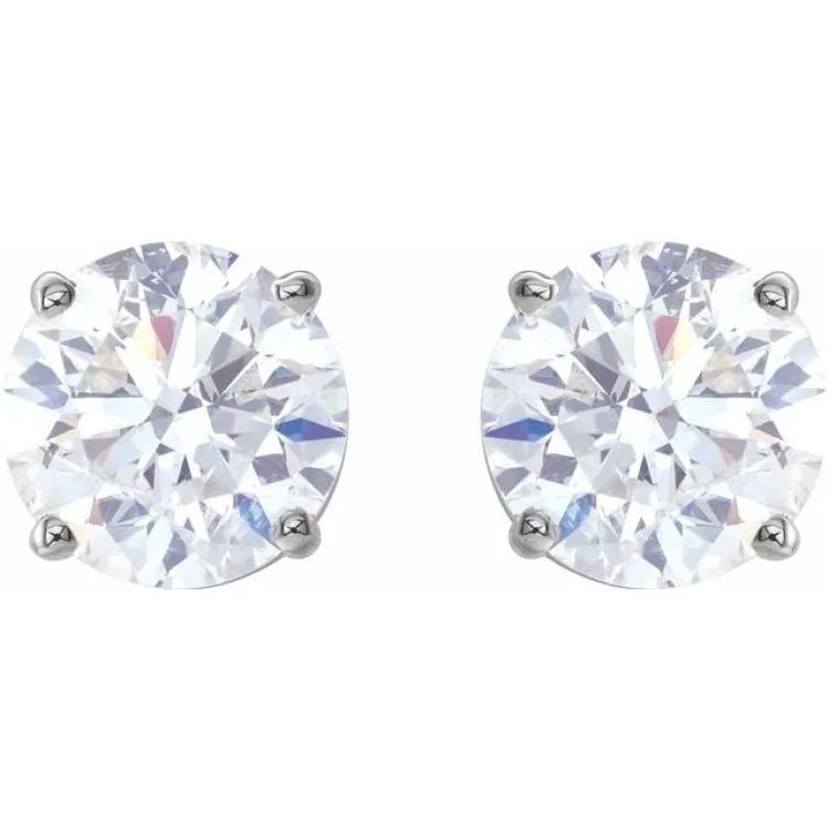 Platinum 2 CTW Natural Diamond Stud Earrings