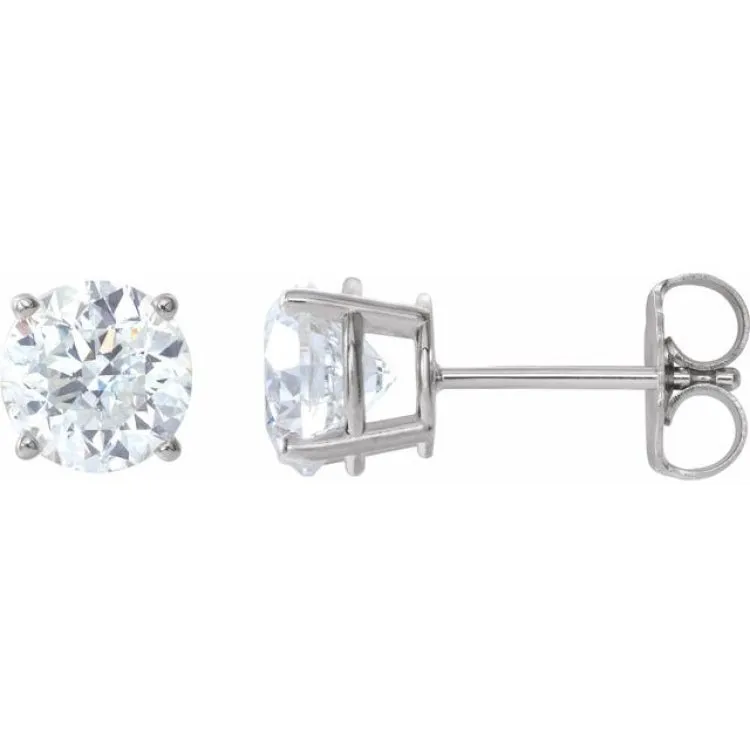 Platinum 6 mm Stuller Lab-Grown Moissanite Stud Earrings