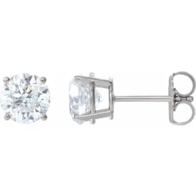 Platinum 6 mm Stuller Lab-Grown Moissanite Stud Earrings