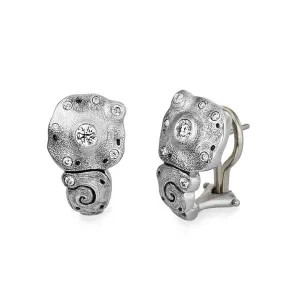 Platinum Evening Flowers Diamond Earrings - E-200PD