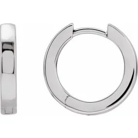 Platinum Hinged 16 mm Hoop Earrings