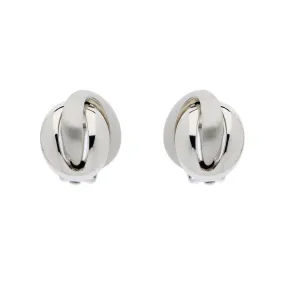 Platinum Knot Clip Earrings