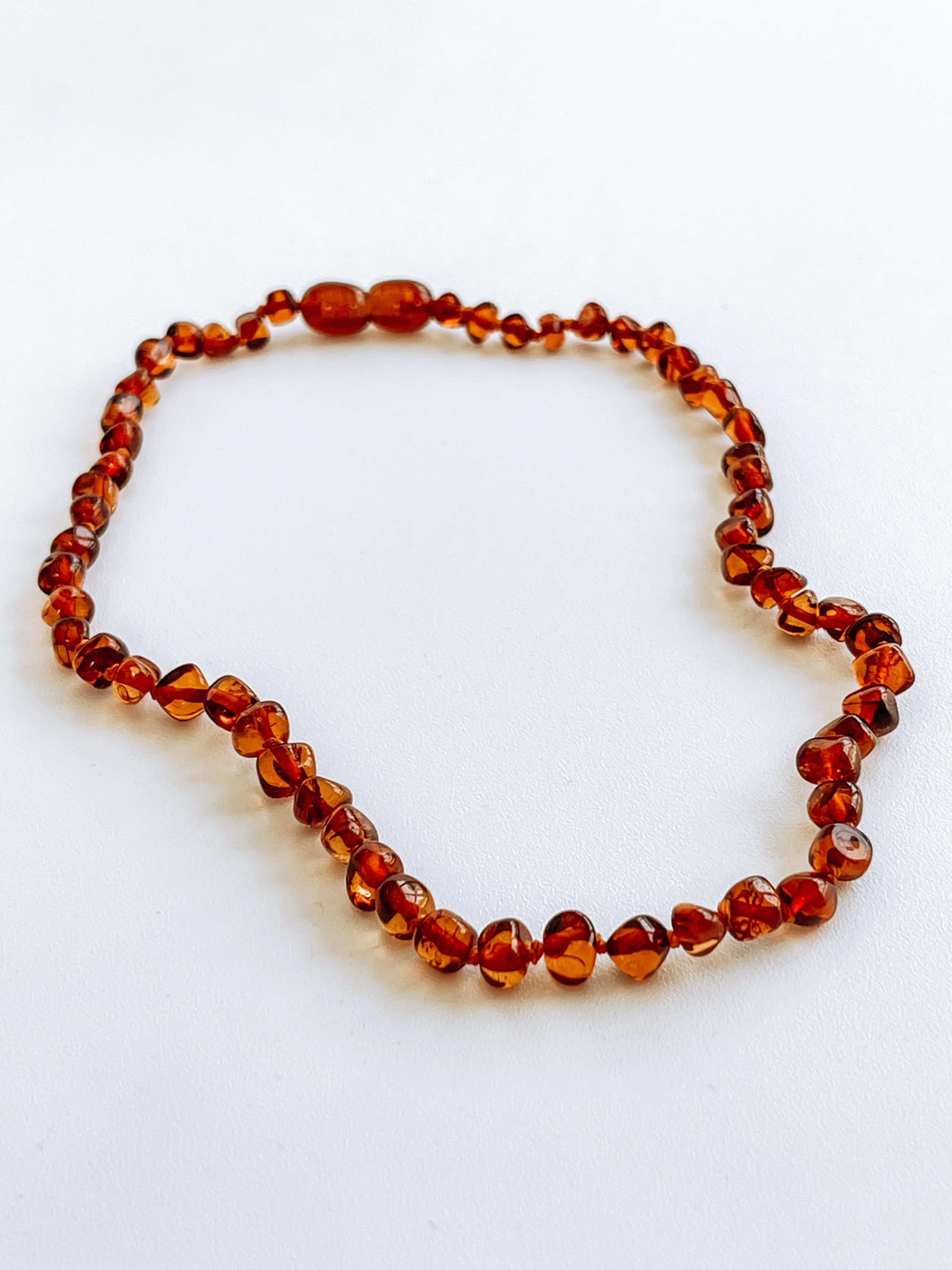 Polished Cognac Baltic Amber Baby Necklace