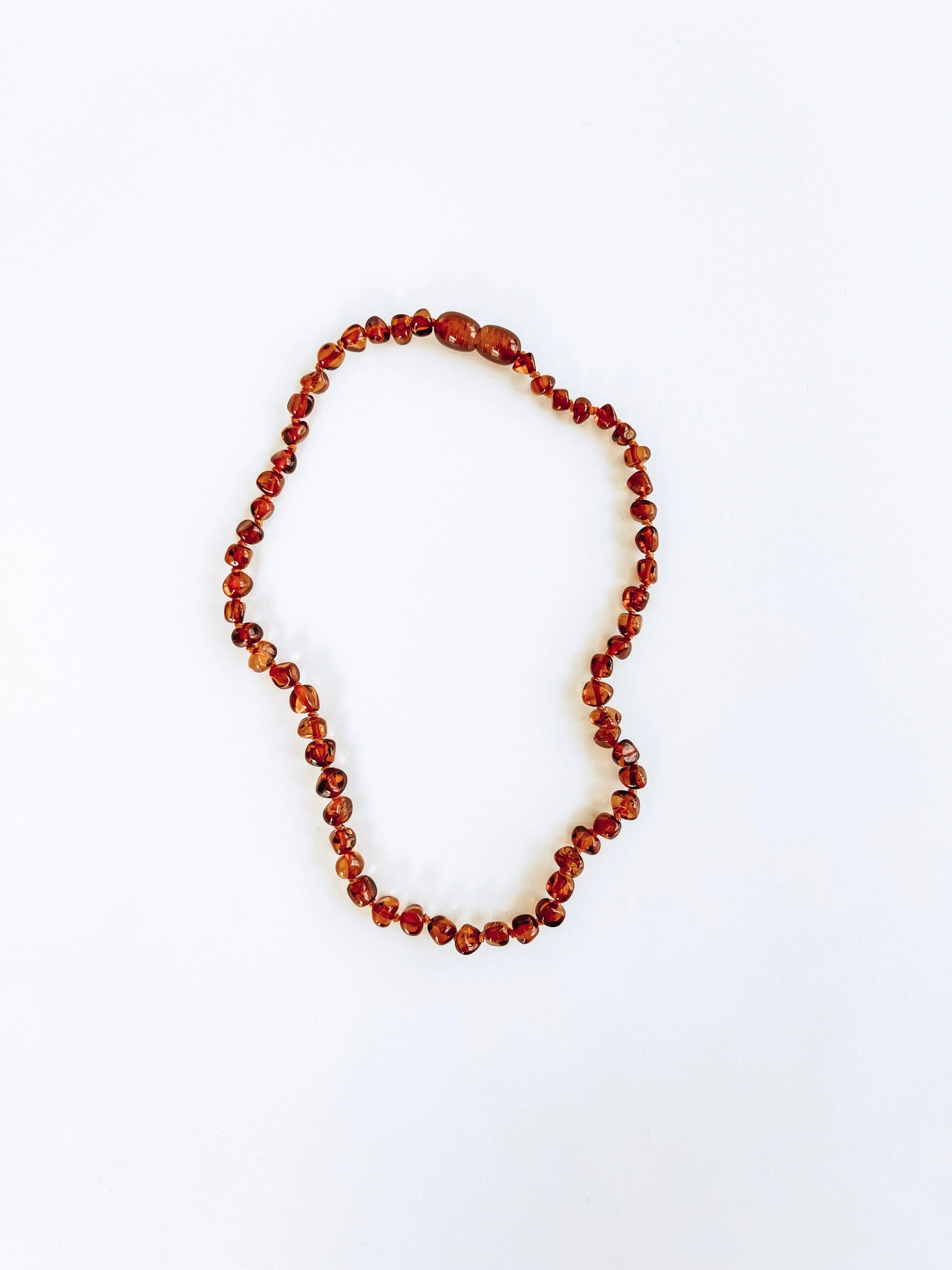 Polished Cognac Baltic Amber Baby Necklace