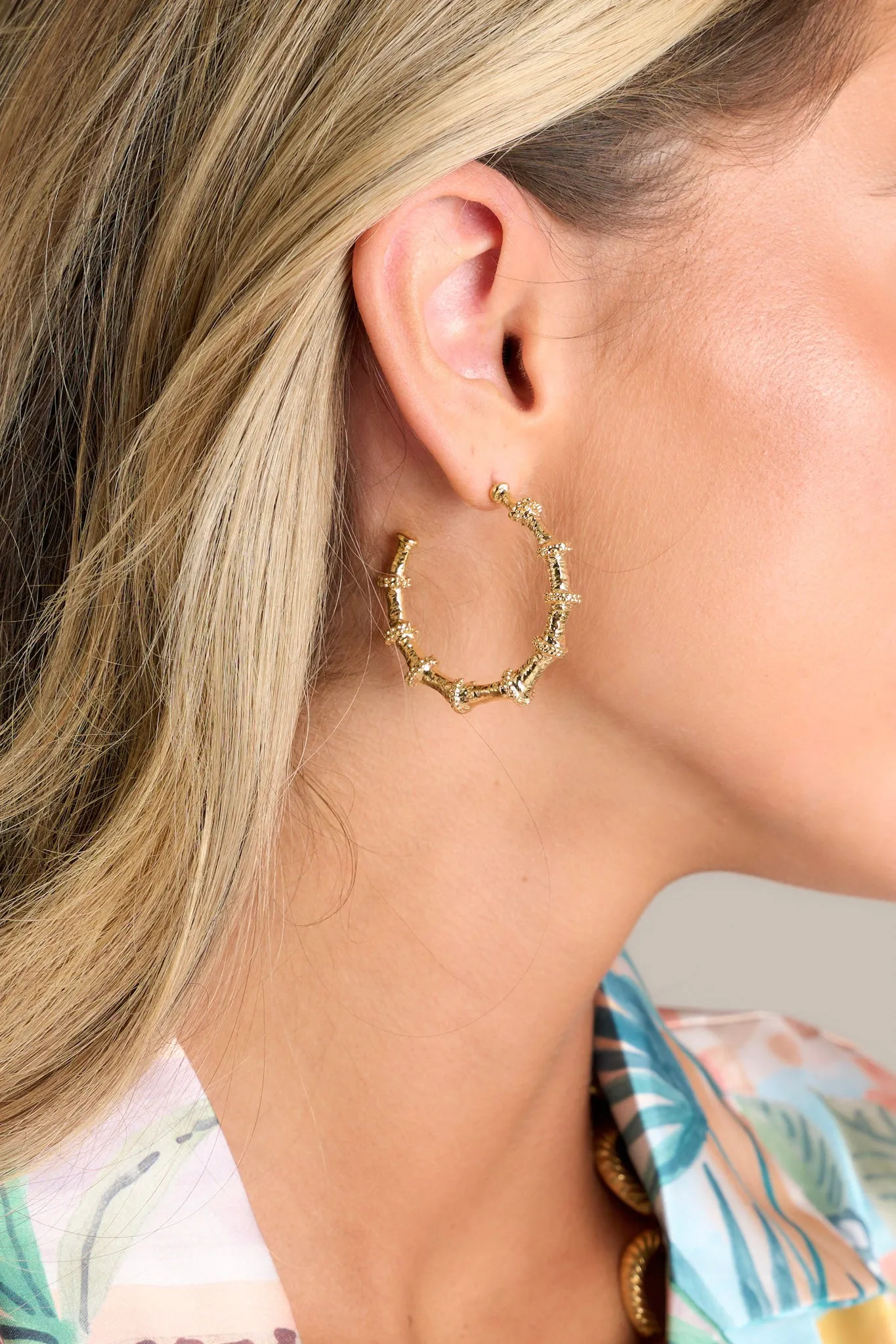 Radiance Refined Textured Gold Hoop Earrings