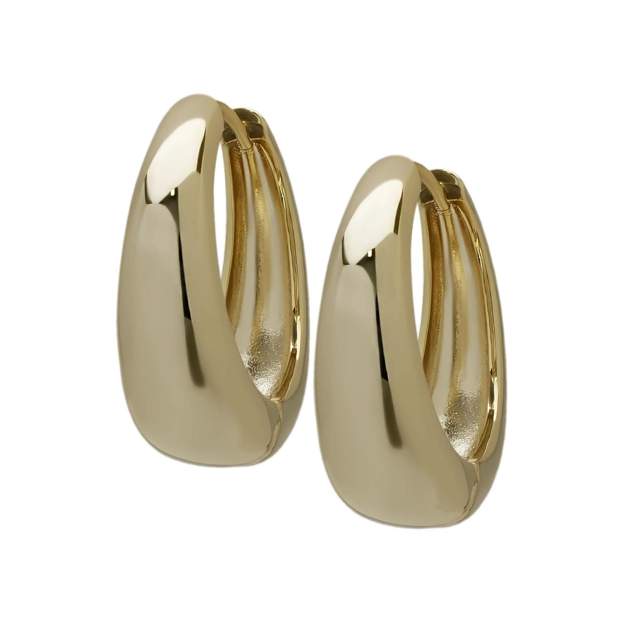 Radiant Glamour Gold Plated 25mm Hoop Earrings