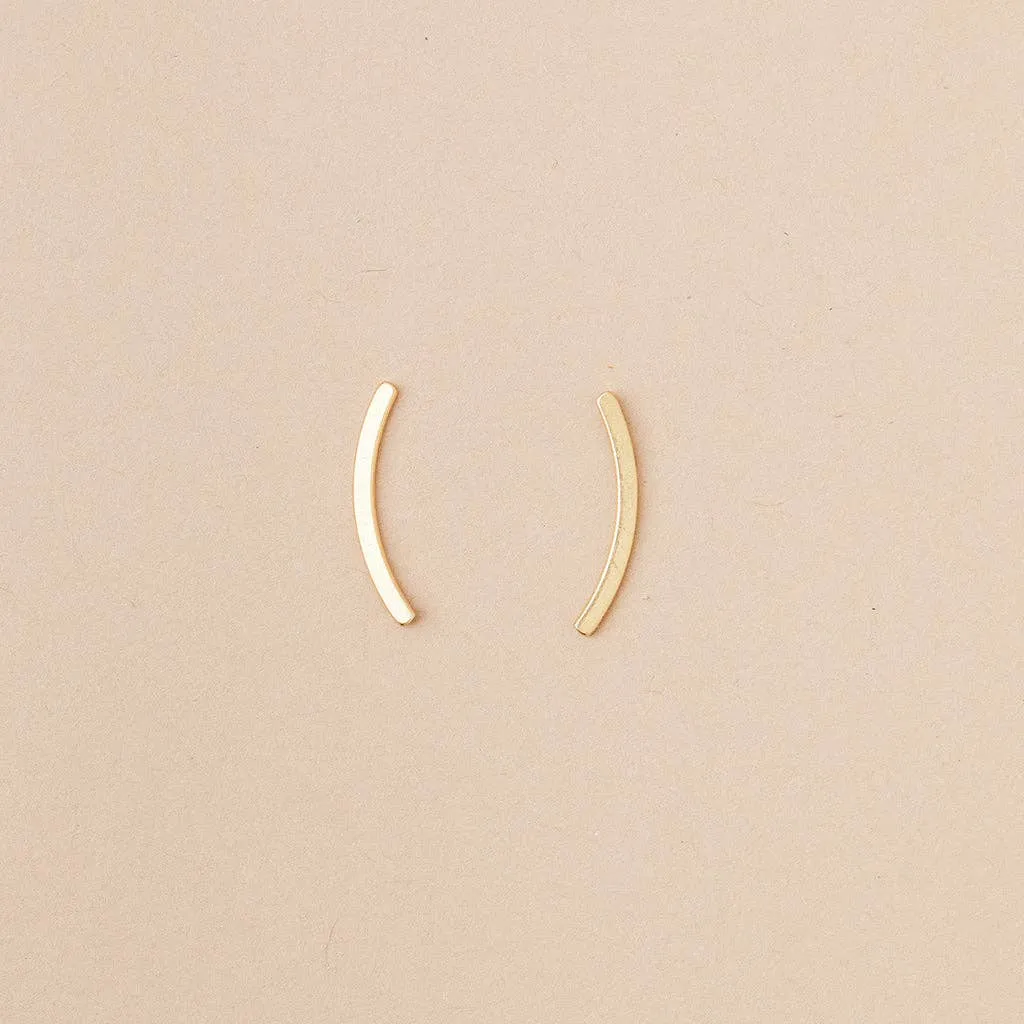 Refined Earring Collection - Comet Curve/Gold Vermeil