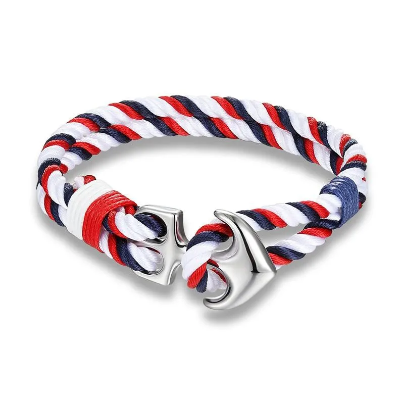 Saint-Tropez Anchor Striped Rope Bracelet