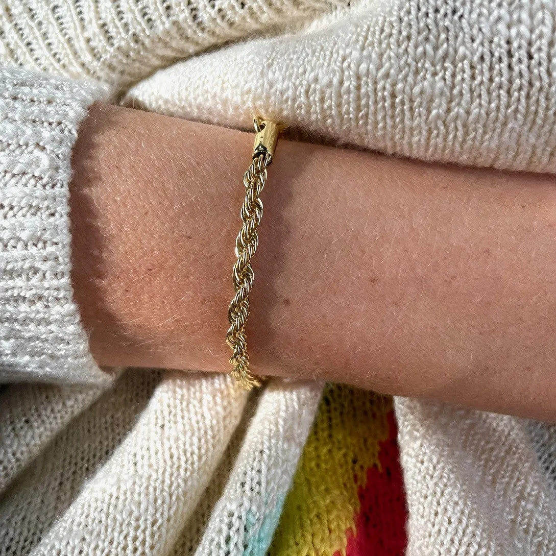 Skinny Rope Bracelet {Waterproof}: Gold