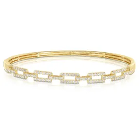 Stacking Bangle with Pave Diamond Rigid Chain Links