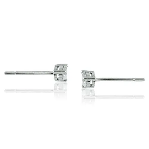 Steffans Pear Shaped Diamond Claw Set Platinum Stud Earrings (0.20cts)