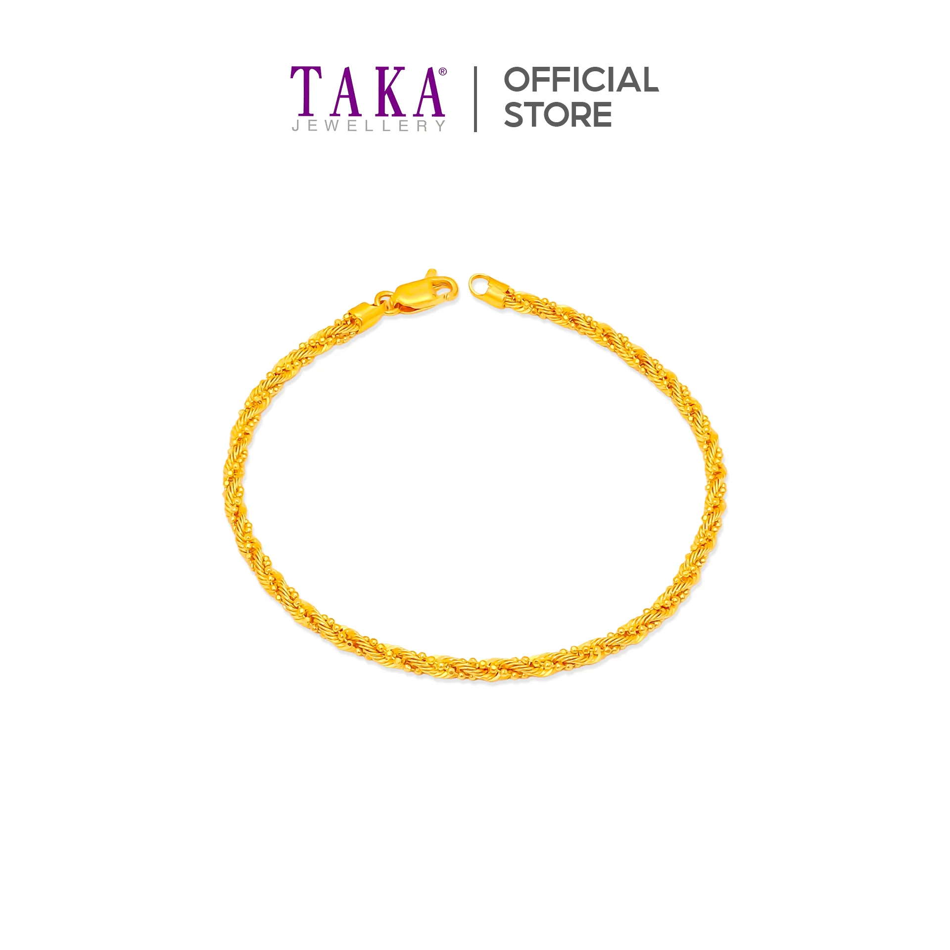 TAKA Jewellery 916 Gold Bracelet Rope mix Beaded