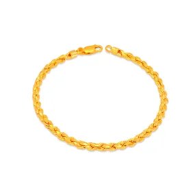 TAKA Jewellery 916 Gold Solid Rope Bracelet