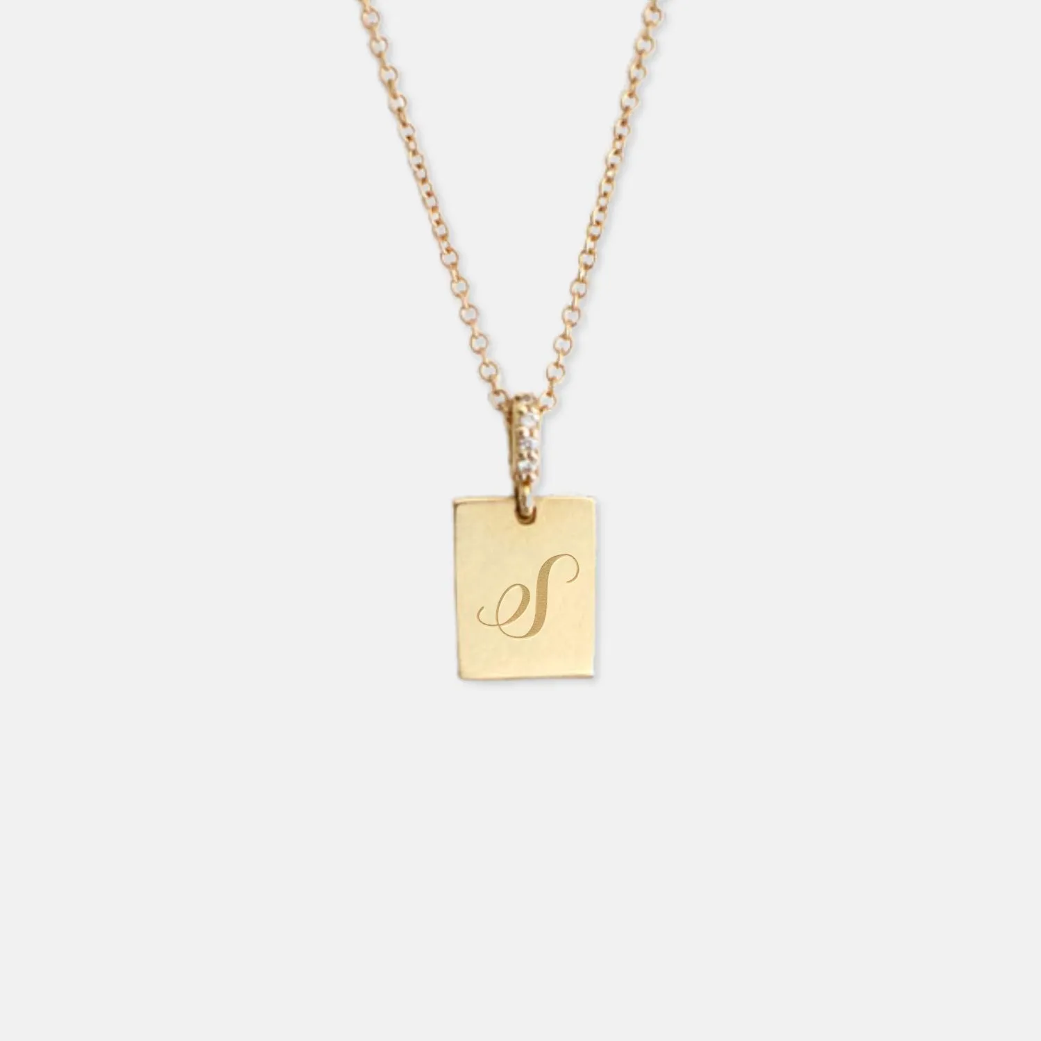 The Petite Rectangle Tag Necklace