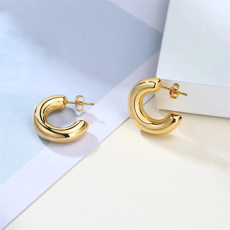 Vnox Chic Geometric Shape Big Hoop Earrings