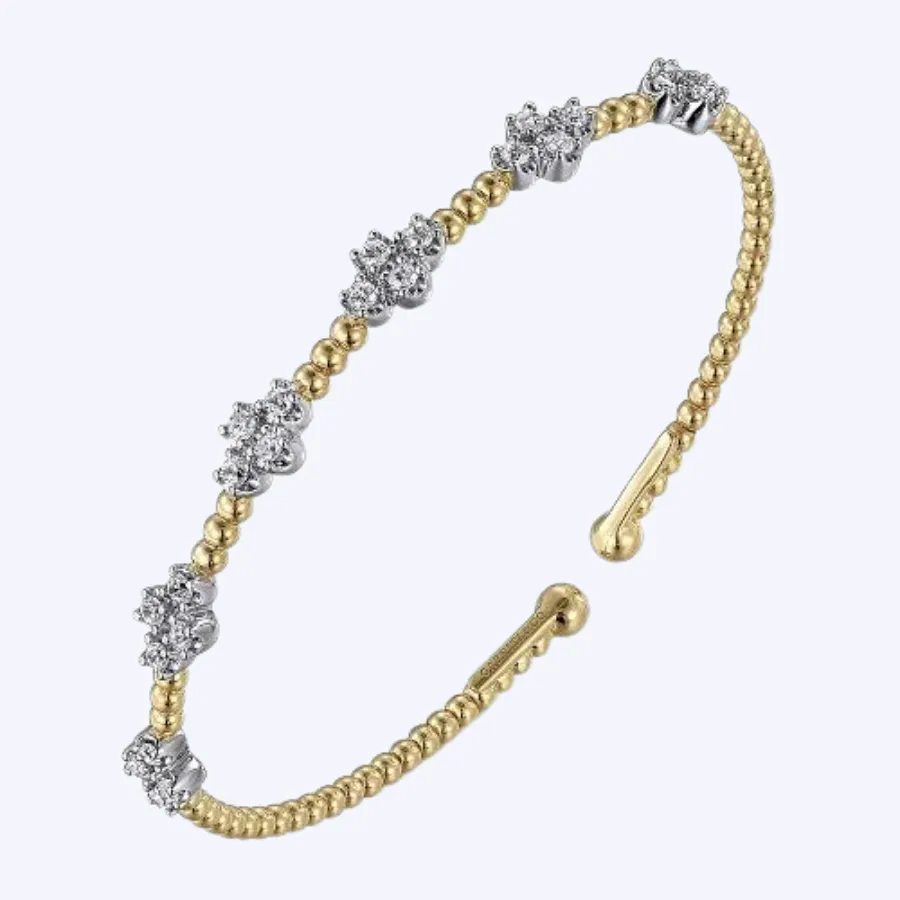 White-Yellow Gold Diamond Bangle