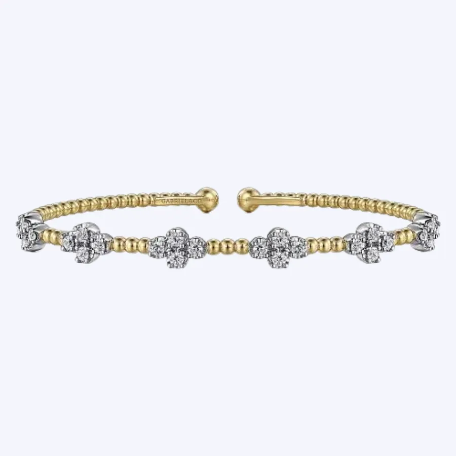 White-Yellow Gold Diamond Bangle