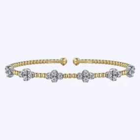 White-Yellow Gold Diamond Bangle