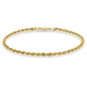 Yellow Gold Rope Chain Bracelet