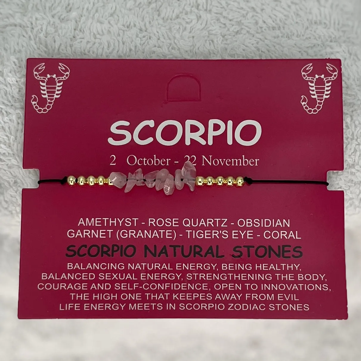 Zodiac Sign Natural Stone Bracelet Set – Radiant Elegance